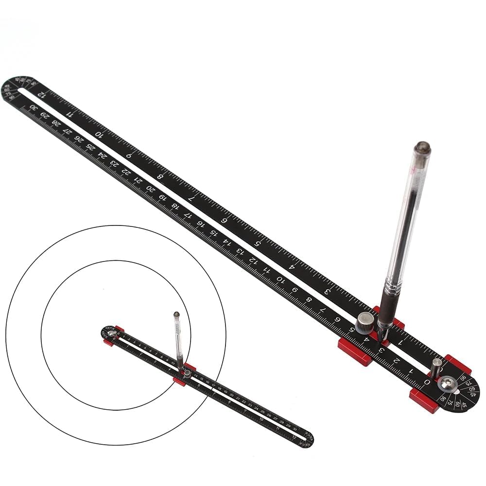 300mm Woodworking Compass Tool, Large Compass Woodworking Scribing Circle, Carpenter Compass Pravítko značenie Gauge Circle značenie nástroj pre inžiniera Carpenter (čierna)