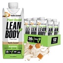 Lean Body Ready-to-Drink, Rastlinné na báze Vegan Vanilla Caramel Protein Shake, 30g Protein, Žiadne umelé príchute, Sladidlá alebo Farby, Non GMO, Gluten Free, Premium Pea & Ryža Blend (Pack of 12)
