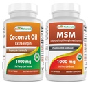 Najlepšie prírodné Extra panenský kokosový olej 1000 mg & MSM 1000 mg