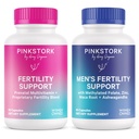 Pink Stork & Blue Stork jeho a jej plodnosť Bundle: plodnosť doplnky pre ženy, plodnosť doplnky pre mužov, plodnosť prenatálny vitamín, Vitex, Inozitol, folát, vitamín B6, 60 Kapsule