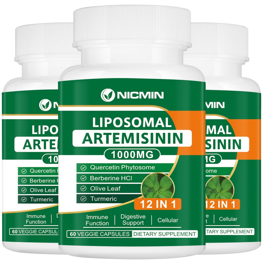 Lipozomálne Artemisin Supplement 1000mg, Sweet Wormwood Extract with 200mg Quercetin Phytozome, Maximálna absorpcia pre Antioxidant 180 Kapsule