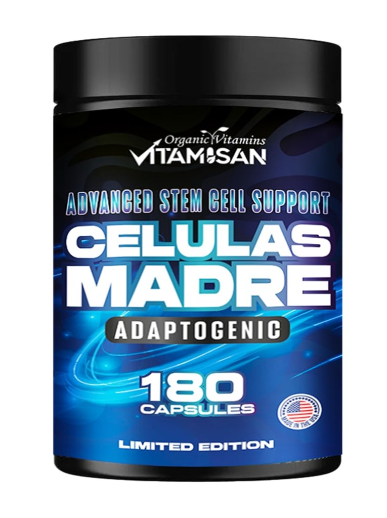 VITAMISAN Celulas Madre 180 Kapsule - Stem Cell Blue Green Algae - Non GMO - Gluten Free AFA - Celula Madre Supplement - Lion