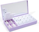 PORT X POLISH Designer Weekly Pill Box Organizátor (AM/PM 2X Daily, Lilac) 