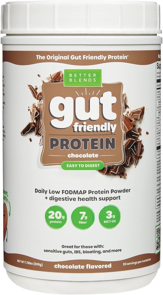 Kolagénové Peptidy a Ovsené proteíny Powder- Nízky FODMAP Certified, Diary-Free, Soy-Free, 100% Gut-Friendly a Non-Bloating, Original Chocolate, 20 Servings