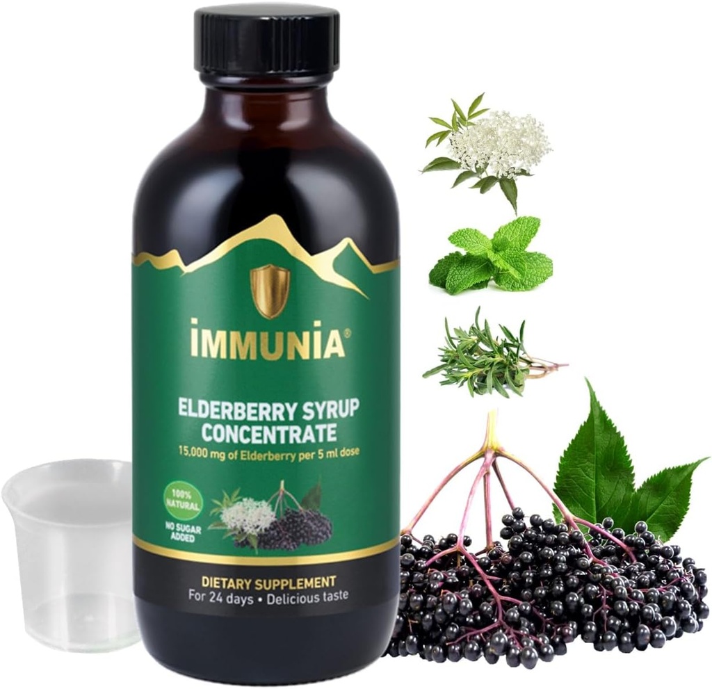 Impunia Elderberry Sirup pomáha posilniť imunitný systém. Brusnicový koncentrát s bazovým kvetom, tymiánom a mätou piepornou. 24 dní/fľaša. (1-balenie)