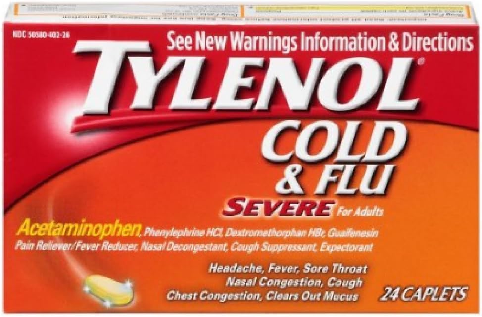 Tylenol studená a flu Sever Veľkosť 24ct Tylenol studená a flu Sever 24ct