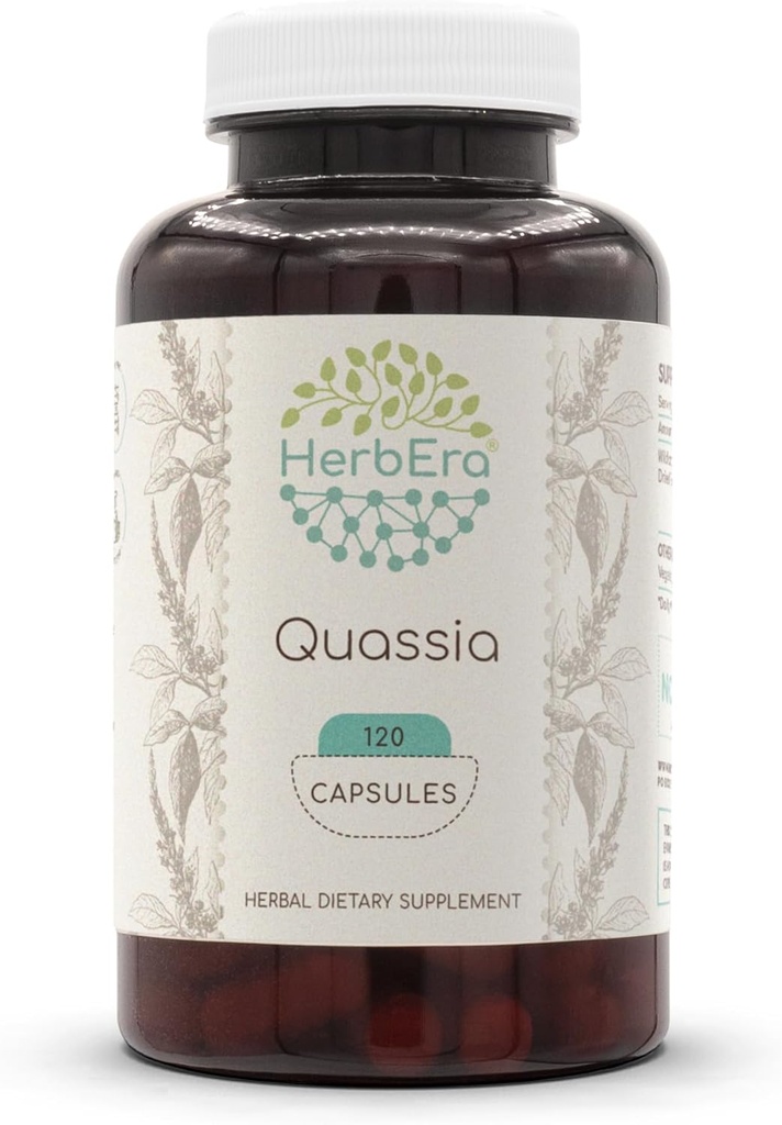HerbEra Quassia 120 kapsúl, 500 mg, Wildcrafted Quassia (Quassia Amara) Sušená kôra (120 kapsúl)