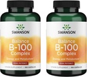 Swanson Vitamín B-100 - Vitamínový doplnok Podpora energie a metabolizmu - Vysoká potencie Formula podporujúce zdravie srdca, mozgu a nervové funkcie - (100 kapsúl) (2 balenia)