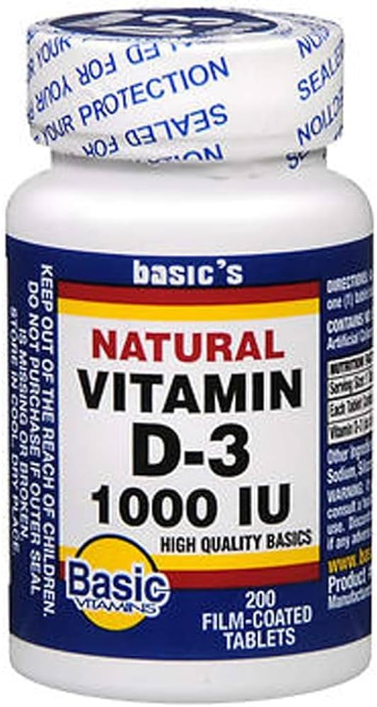 Filmom obalené tablety vitamínu D-3 1000 IU - 200 ct
