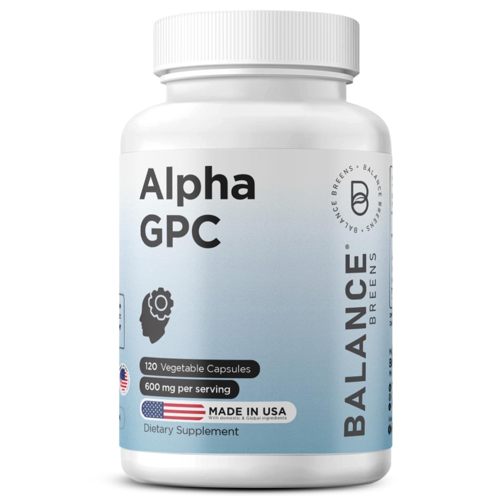 Alpha GPC Choline Supplement 600mg, 120 Veg Kapsule - Advanced Memory Formula, Nootropic Brain Support (120 Počet (Pack of 1))