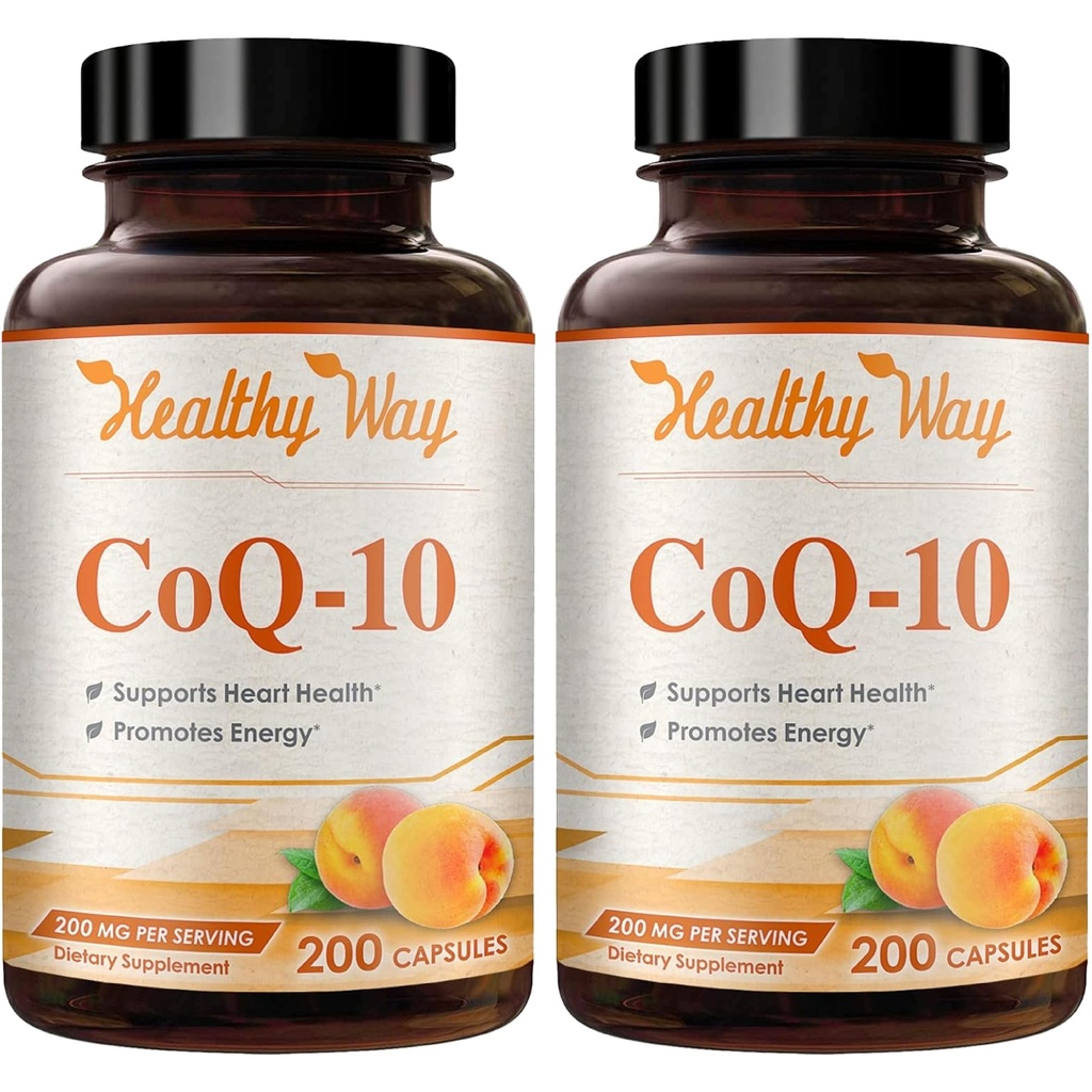 Coenzyme Q10 200mg CoQ10 Supplement - Once Daily Coq 10 200mg Powder Capsules for Healthy Heart Antioxidant and Energy Support - Non-GMO Quick Absorption Ubiquinone Q10 Coenzyme (400 Servings)
