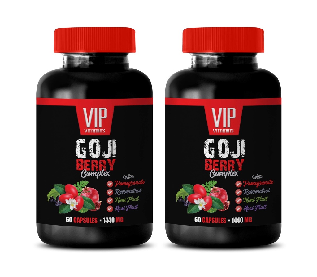 antioxidačný doplnok - GOJI BERRY COMPLEX - S POMEGRANÁTOM, RESVERATROLOM, NNI, ACAI - vitamín granátového jablka e pre pokožku - antioxidačné výživové doplnky - antioxidanty vitamíny - 2 Bot 120 Caps