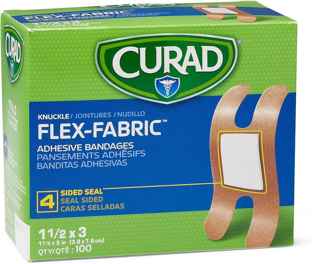 CURAD Flex-Fabric Lepidlá, Knucle, 100 Ct, 1 BOX