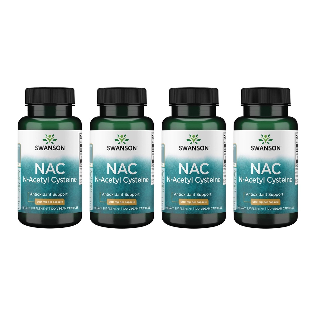 Swanson NAC - N-acetylcysteín - doplnok 600 mg 100 kapsúl (4 balenia)