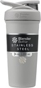 BlenderBottle Šport Izolovaná nerezová oceľ fľaša Shaker s drôtom Whisk, 24-Ounce, Grey 