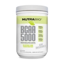 NutraBio BCAA 5000 prášok - Fermentovaný rozvetvený reťazec Aminokyseliny pre rast a zotavenie svalov - prírodné príchute, sladidlá, a sfarbenie, Vegan, lepidlo zadarmo - neochutené, 60 Servisov