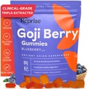 Reprise Goji Berry Superfood Gummies - All-Natural Antioxidant, Trávenie, 240 mg Full-Potency, Low-Cugar, Vegan, 45 Blueberry Ochutené Gummies