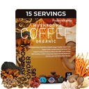 Powdervitamin Organic Mushroom Certified Mold & Mycotoxín Free GrassFed kolagén Typy I & III 8 Plodové telové huby testované na BetaGlucans Focus Energy Digestion & Imunity 15 Serviv