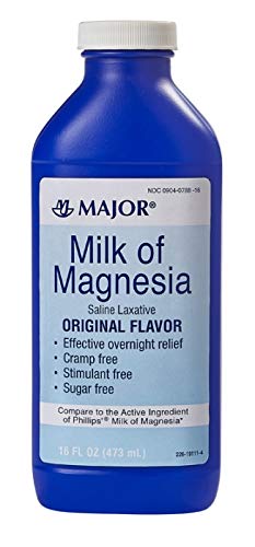 MAJOR Milk of Magnesia Saline Laxative - Original Flavor - Efektívna celodenná úľava - Stimulant-free, bez cukru - 16 Fl Oz