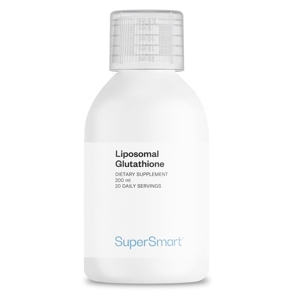 Supersmart - Lipozomálne Glutatión Tekuté 900 mg za deň (Vysoká potencia) - Vysoko Biodostupná forma glutatiónu - Vylepšený antioxidant s vitamínom C