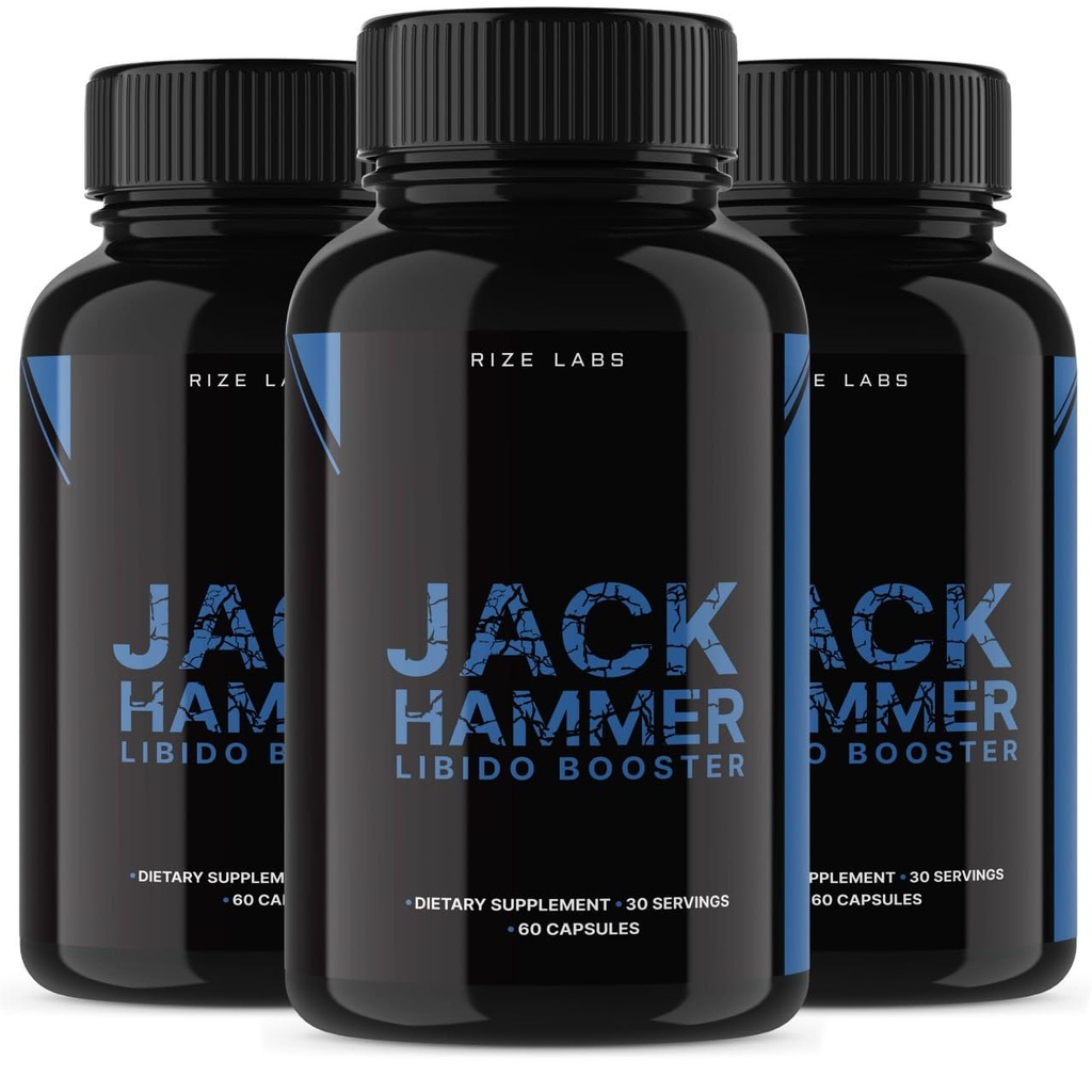 Rize laboratóriá - Jack Hammer Libido Booster Supplement pre mužov, Výkonný všetky prírodné formula zlepšiť výkon (180 Kapsule)