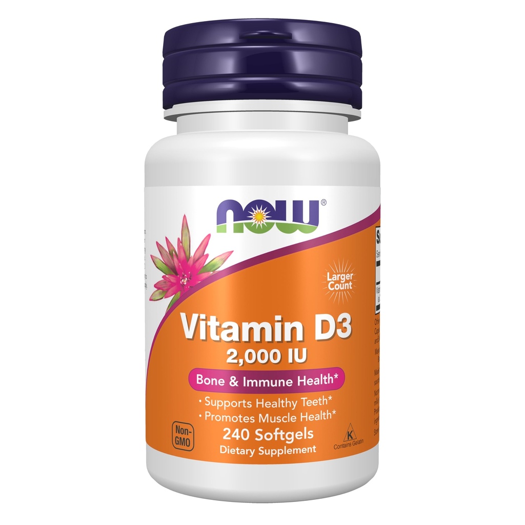TERAZ Potraviny doplnky, vitamín D-3 2,000 IU, vysoká potencie, štrukturálna podpora*, 240 Softgels