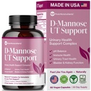 Pure D Mannose Kapsule 1000mg Per Serve - Rýchle Acting UTI Support - Urinary Tract Cleanse & Bladder Health - Cranberry, D- Mannose, Dandelion, Hibiscus Flower - 60 Veggie Caps