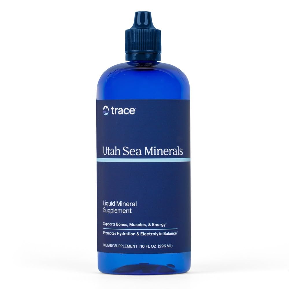 Stopové minerály Utah Morské minerály - Liquid Nutritional Supplement with Sea Minerals - Energy Supplement with Ionic Trace Minerals, Horčík a viac - Podporuje zdravie srdca - 10 fl oz