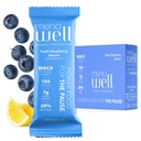MenoWell Menopauza Proteínové tyčinky pre ženy, Podpora riadenia hmotnosti, Čerstvá čučoriedková citrónová, 25% Daily Fiber, Plant-Based, 7g proteínu, 1g pridaného cukru, 10 g (Pack of 1)