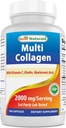 Najlepšie Naturals Multi Collagen Pills 2000mg pre Ženy a mužov - Hydrolyzované Kolagén Peptidy Kapsule pre vlasy Koža a nechty s typmi I II III V X, Biotín, Kyselina hyalurónová a vitamín C