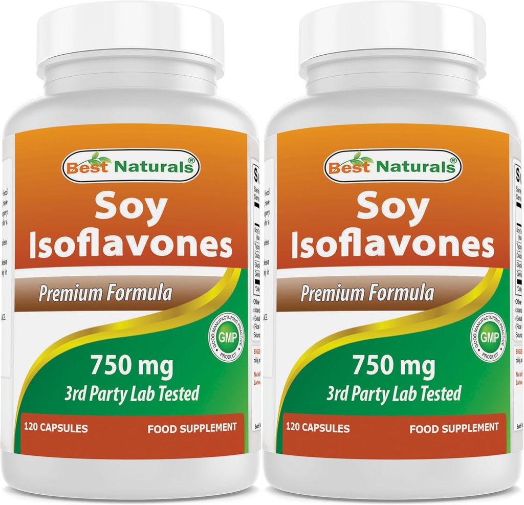 Najlepšie Naturals Soy Isoflavones 750 mg 120 Kapsule (120 Počet (Pack of 2))