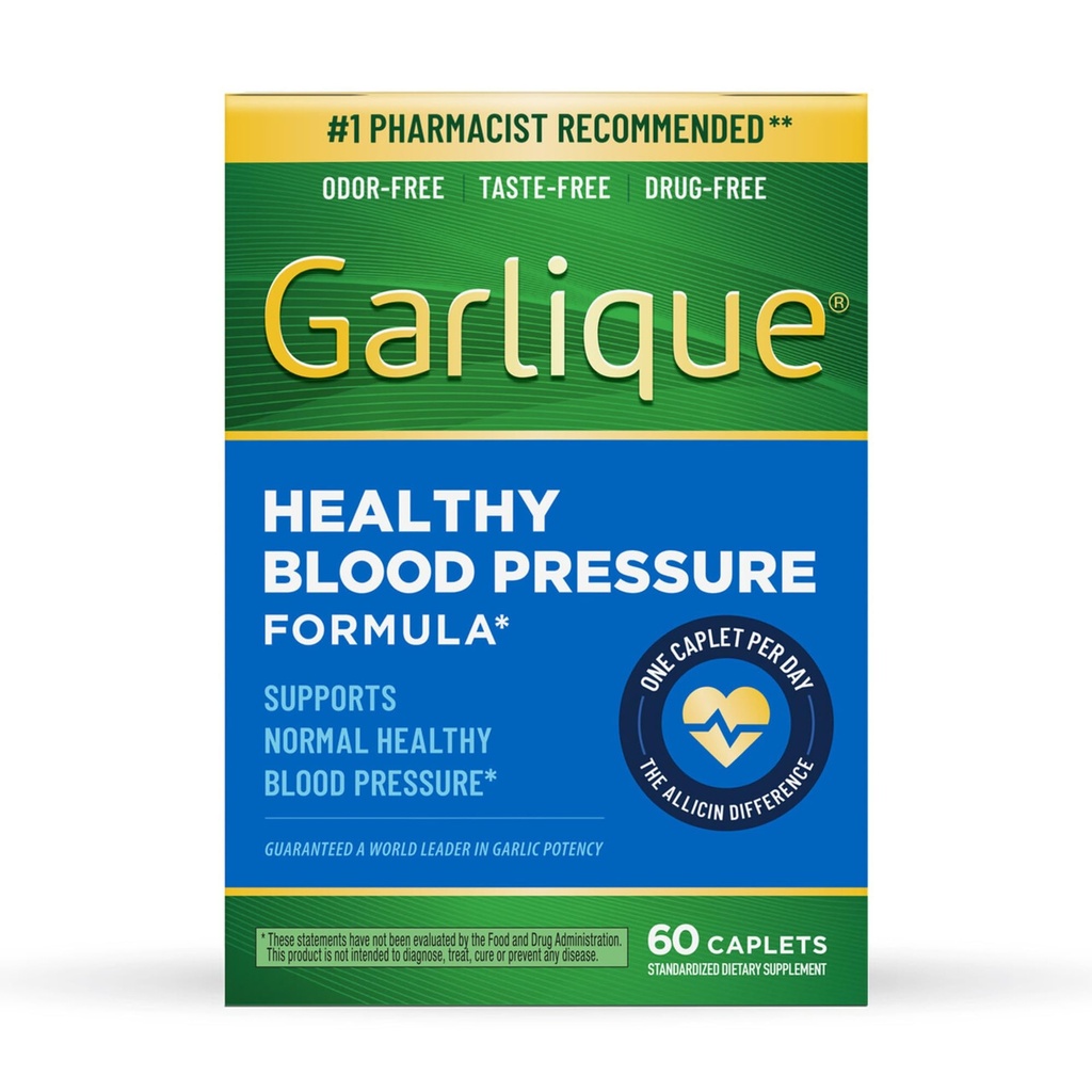 Garlique extrakt z cesnaku doplnok, zdravý krvný tlak vzorec, Odorless & Vegan, 60 Caplets