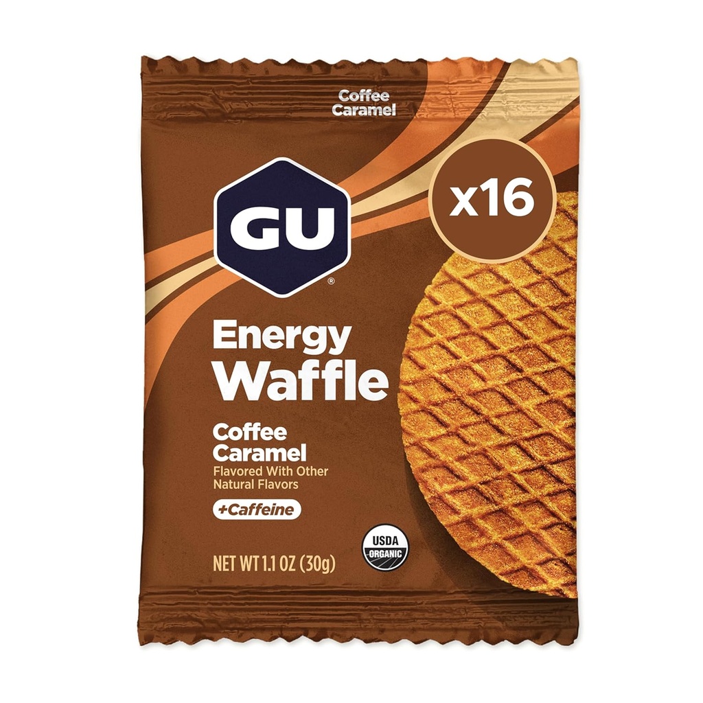 GU Energy Stroopwafel Karamel káva športové nutričné Waffle, kofeín zahrnuté, a Kosher Dairy, On-The-Go Energia pre akékoľvek cvičenie, 16 Počet
