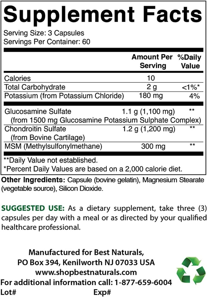 Najlepšie prírodné látky Glukozamín Chondroitín a MSM & Vitamín K2 (MK7) s D3