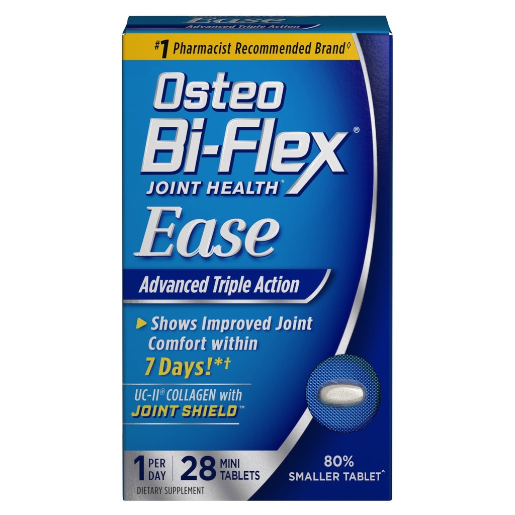 Osteo Bi- Flex Spoločné zdravie Jednoduché Pokročilé Triple Action Mini Tabs - 28 ct, balenie po 3