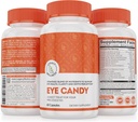 Legacy Wellness očné cukríky očné vitamíny s luteínom, zeaxantínom, vápnikom, biotínom, meďou, zinkovými pilulkami + podporuje vízia zdravie pri starnutí dospelých + kmene oka z príliš veľa času obrazovky, suché očné doplnky