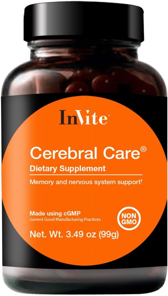 InVite Health Cerebrálna starostlivosťTM - podporuje zdravie mozgu vrátane pamäte, zameranie, pozornosť a nálada - obsahuje inozitol, Acetyl-L-karnitín, Choline, Fosfatidylserín,Astaxantín - 30 Servings (2-Pack)