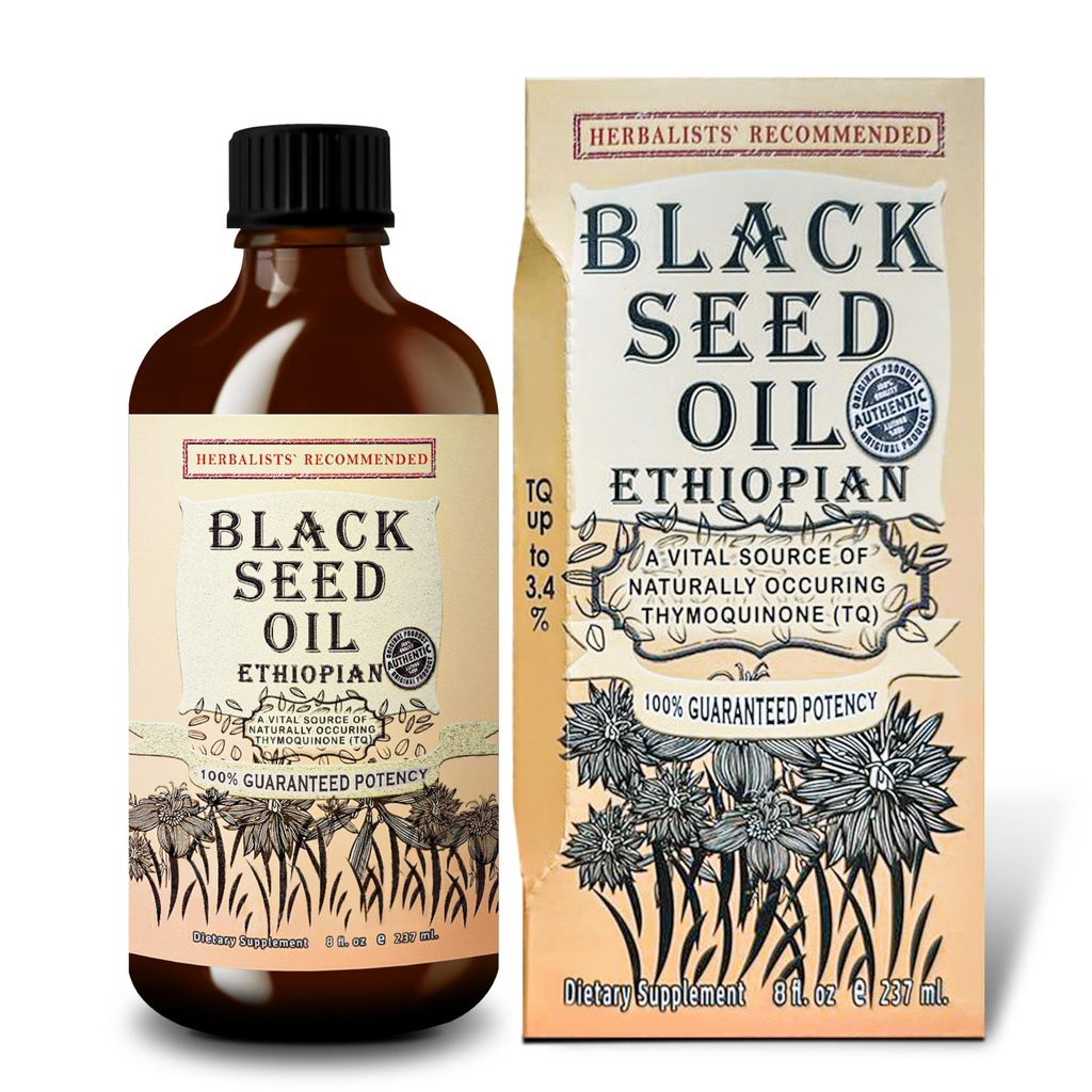 Black Seed Oil 8 oz - Cold Pressed Etiópčan Black Cumin Nigella Sativa, 3X Thymochinón, 100% Pure & Organic Liquid in Glass Bottle - podporuje imunitný, vlasy, a zdravie kože