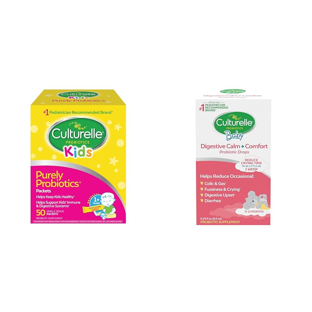 Culturelle Kids Probiotiká pre imunitnú a tráviacu podporu, 50 Počet a dieťa Pokoj a pohodlie kvapky 0-12 Mesiace, 0,29 Ounce