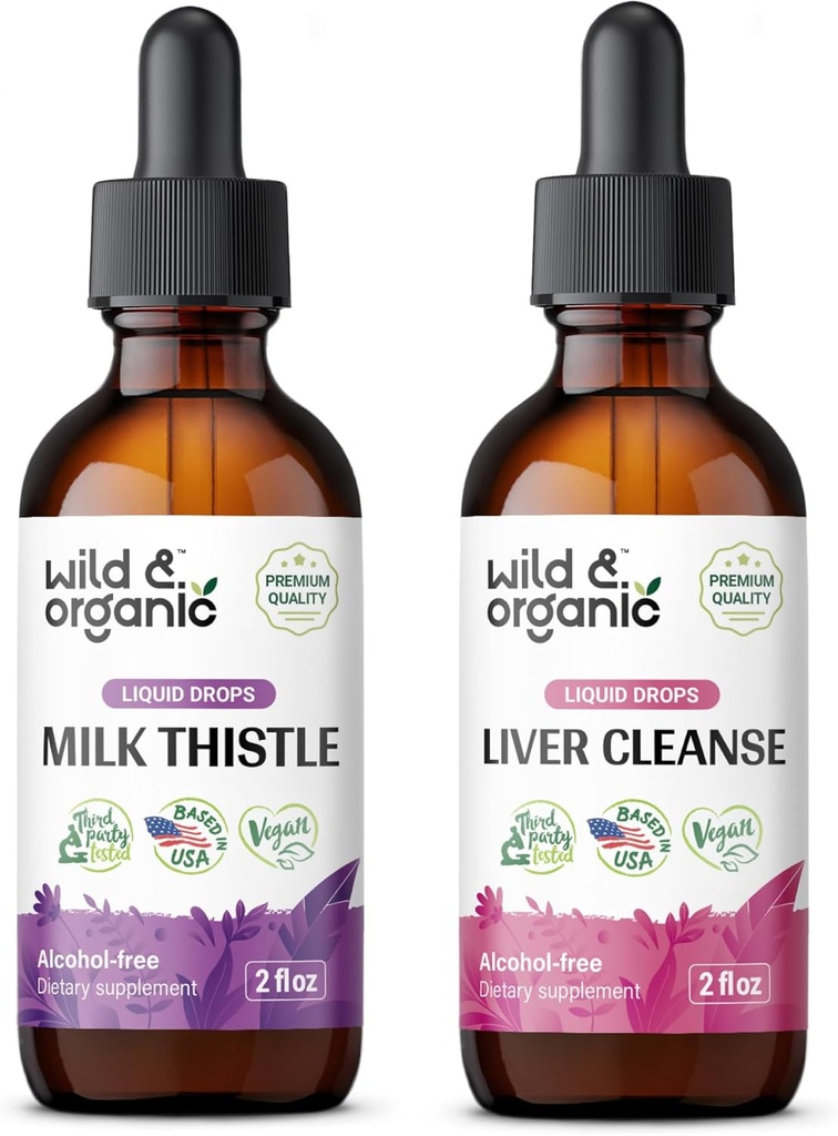 Wild & Organic Milk Thistle Tincture 2 fl oz & Pečeň Cleanse Tincture 2 fl oz