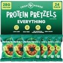 Crisp Power Protein Praclíky, Všetko, High Protein Vegan Keto Snack, 28 G Plant Based Protein, Low Carb Crunchy Pretzel Snacks, Sugar Free, No Seed Oils, 1.75 oz Bags, 24 Balenie