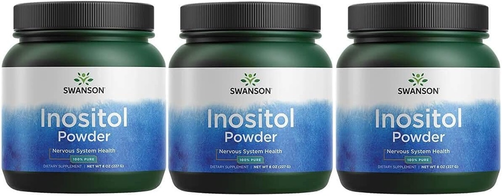 Swanson 100% Pure Inozitol Powder - Natural Supplement Propagation Focus & Relaxation - Nerve & Cellular Support - (8oz) 3 balenie