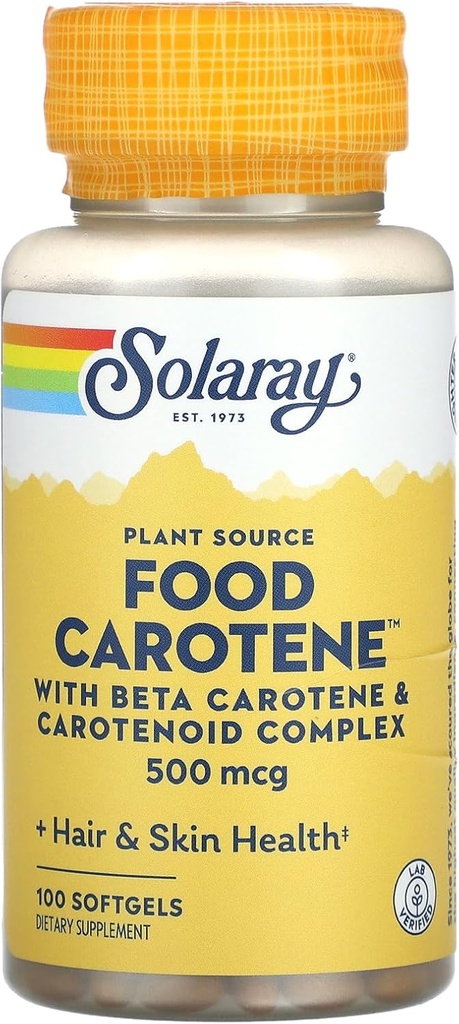 Solaray Food Karotén kapsuly, 10000 IU, 100