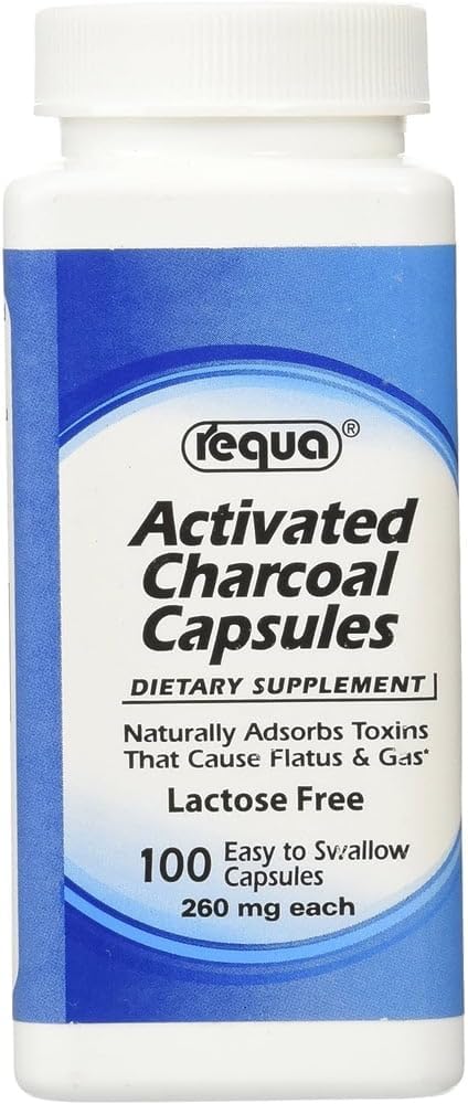 Requa Activated Charcoal, 260 mg, 100 gróf