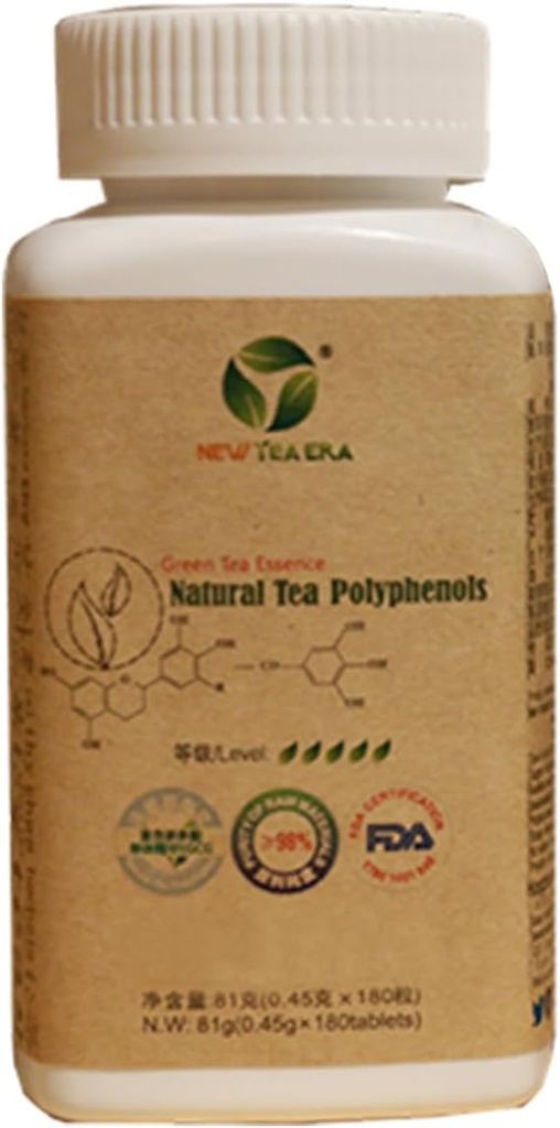 Extrakt zo zeleného čaju 98%, čajové polyfenoly Tablety, Antioxidant a imunitná podpora,Jednotná fľaša 180 tabliet