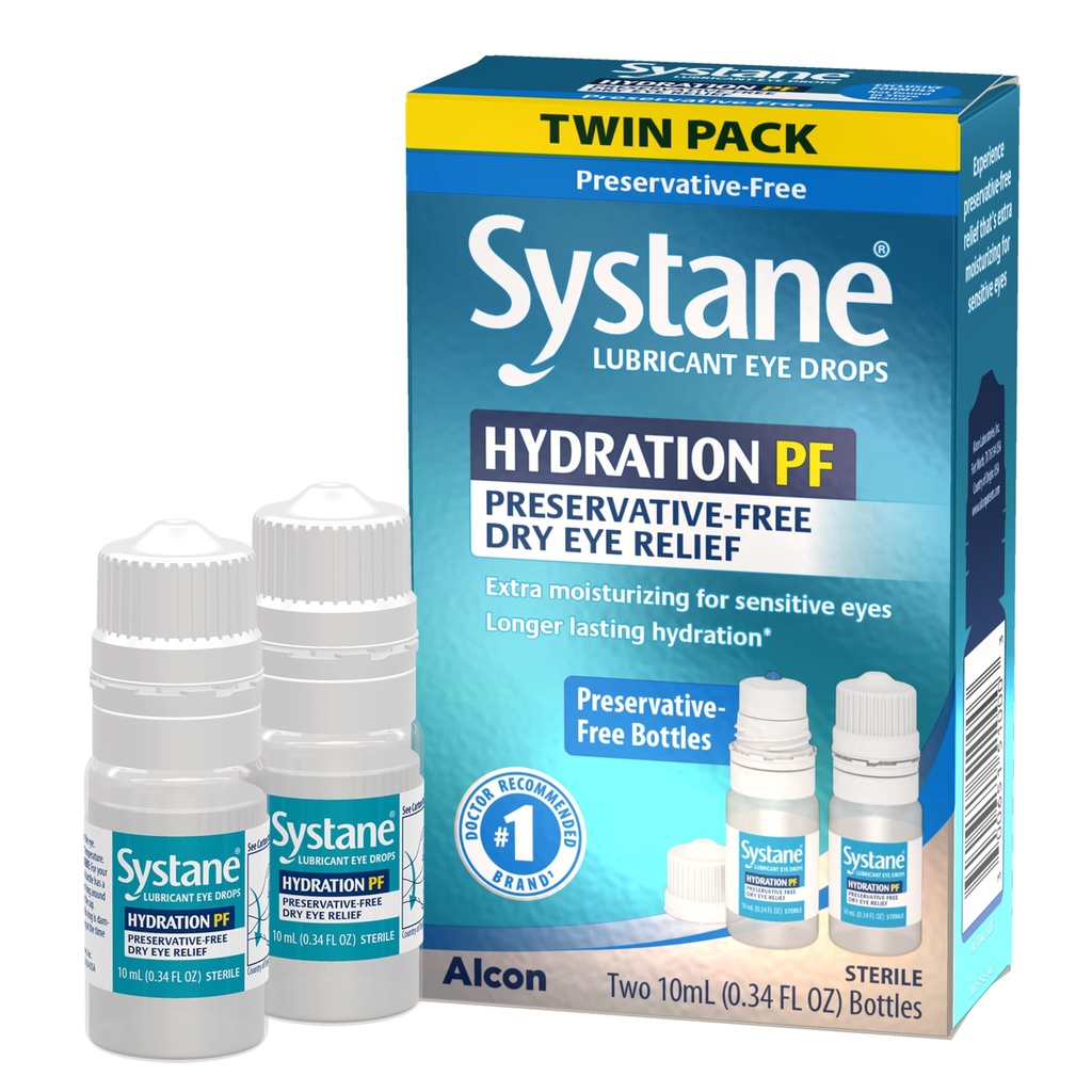 Systane Hydratácia Multi-Dose Conservative-Free Eye Drops Dry Eye Relief Twin Pack (2x10ml)