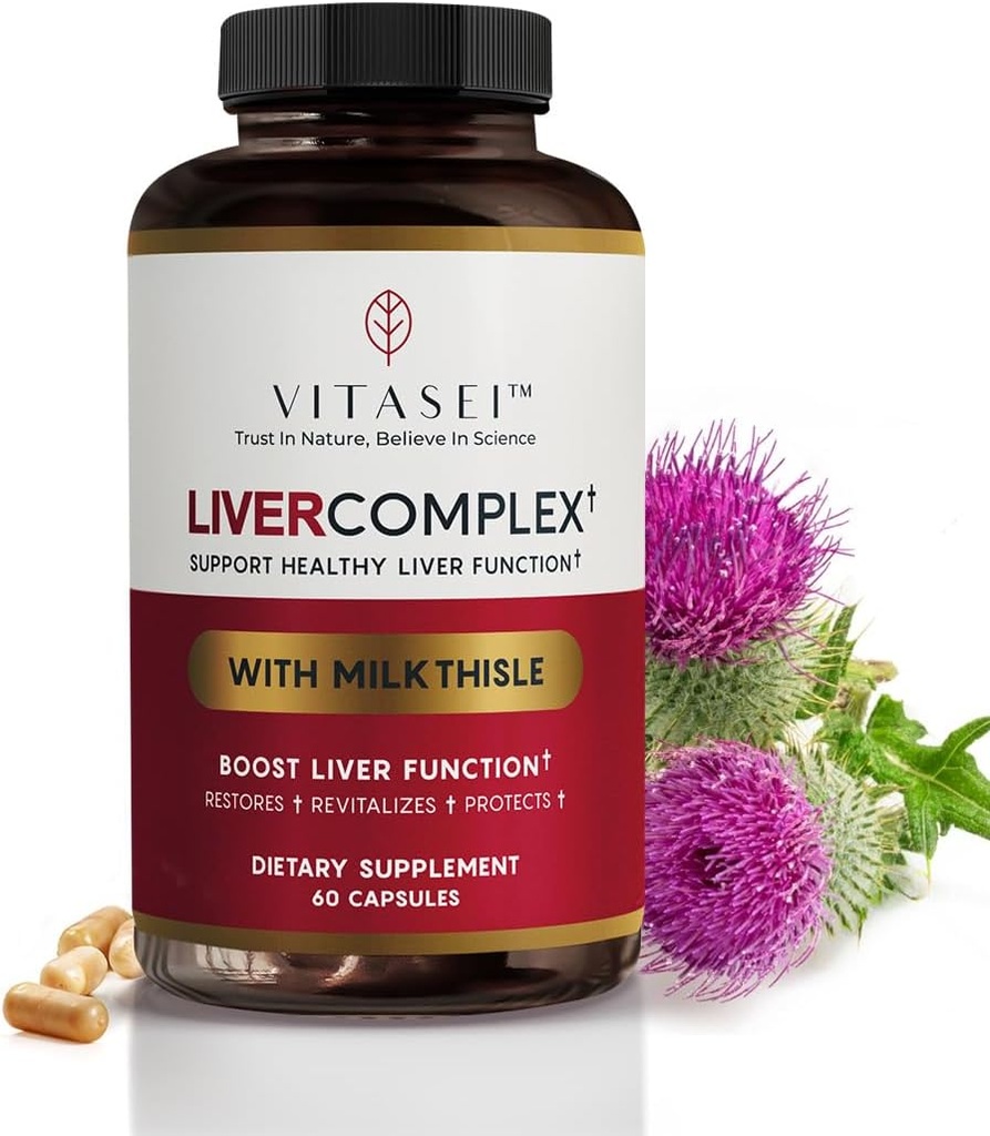 VITASEI Pečeň čistí detox a opravy, Pečeň komplex W/Milk Thistle extrakt, Garcinia, Curcumin C3, Podpora Bylinné diétne doplnky, Detox Formul pre ženy a mužov, 60 Kapsule