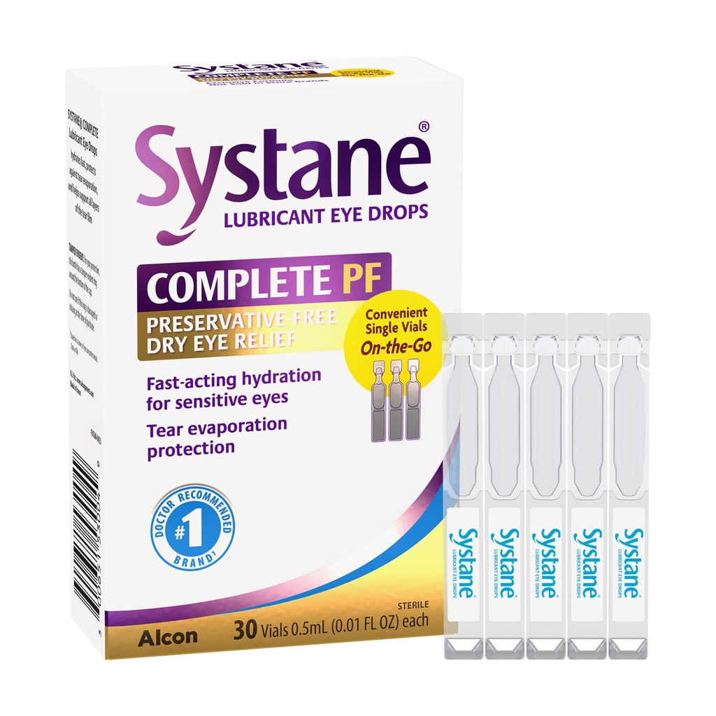 Systane Complete Unit-Dose Conservative-Free Eye Drops 30ct Injekčné liekovky na jednorazové použitie na ochranu suchého oka