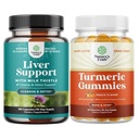 Bundle of Liver Clean Detox & Repair - Silymarin Milk Thitle with Dandelion Root Choline Cvikle extrakt a Turmeric Curcumin Gummies with Black Pepper Curcumin Powder for Joint Support