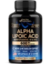 Alpha Lipoic Acid 600mg - ALA Supplement Antioxidant pre Nerve, Energetická a metabolická podpora - Extra sila s Benfotiamínom, B1 & B12 - Lab tested, non-GMO & Vegan - 120 Kapsule, 2 mesiace dodávky
